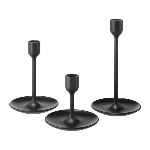 IKEA イケア キャンドルホルダー3個セット ブラック 黒 z10342135