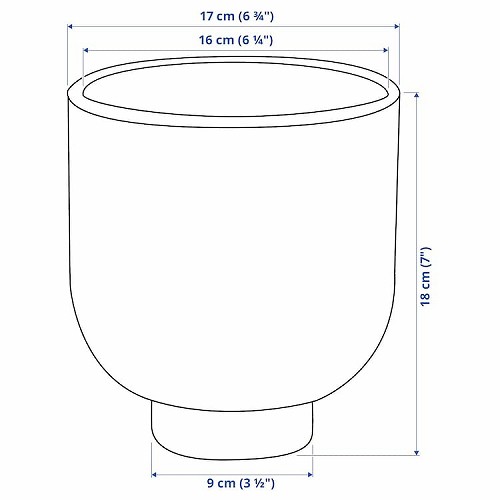 IKEA イケア 鉢カバー 室内 屋外用 チャコール 15cm m60545140 DROMSK