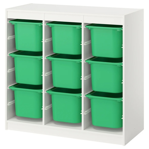 IKEA イケア 収納コンビネーション ルームディバイダ—/ホワイト ブライトグリーン 99x44x95cm s19613127 TROFAST トロファスト