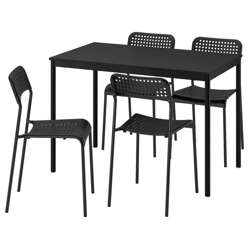 IKEA イケア テーブル＆チェア4脚 ブラック ブラック/ブラック 110x67cm s49608799 SANDSBERG サンドスベリ