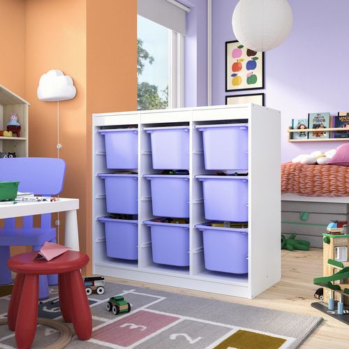 IKEA イケア 収納コンビネーション ルームディバイダ—/ホワイト ライラック 99x44x95cm s69613101 TROFAST トロファスト_1