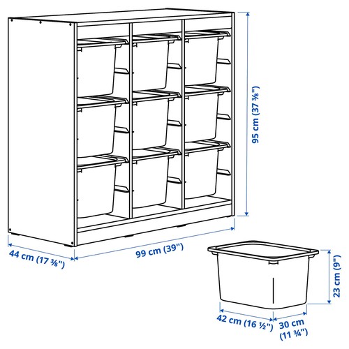 IKEA イケア 収納コンビネーション ルームディバイダ—/ホワイト ライラック 99x44x95cm s69613101 TROFAST トロファスト_3