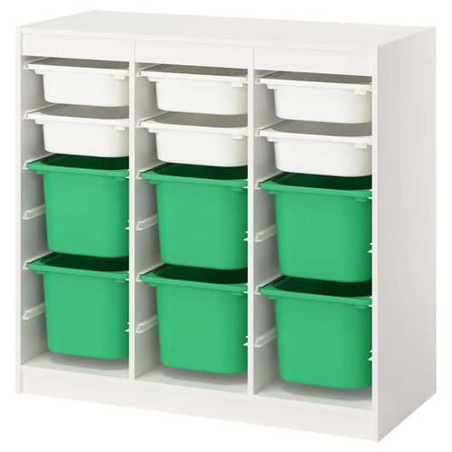 IKEA イケア 収納コンビネーション ルームディバイダ—/ホワイト ブライトグリーン 99x44x95cm s69613115 TROFAST トロファスト