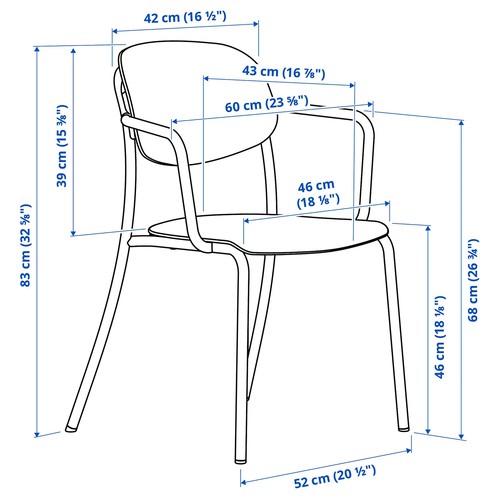 IKEA イケア チェア アームレスト付 屋外用/ディープグリーン big40575543 VISINGSO ヴィースィングソー_4