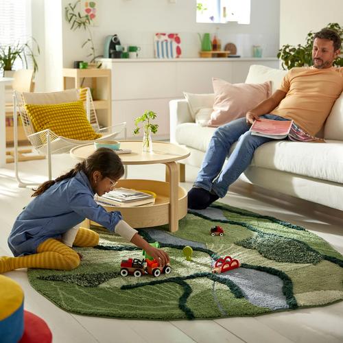 IKEA イケア ラグ パイル長 グリーン 153x215cm big80602002 GREJSIMOJS グレイシモイス_1