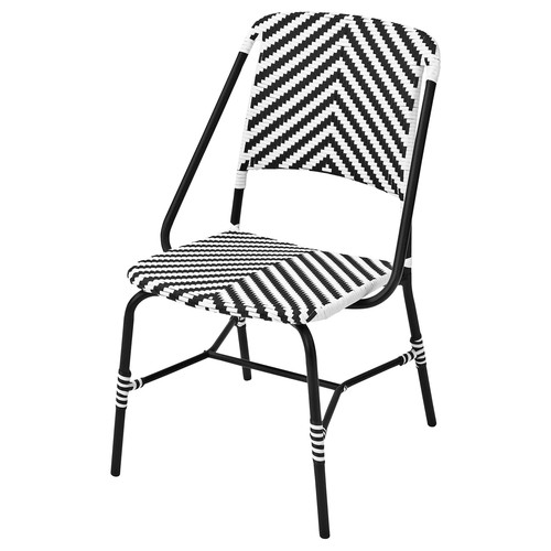 IKEA イケア チェア 室内/屋外用 ブラック/ホワイト m10503741 VASSHOLMEN ヴァスホルメン