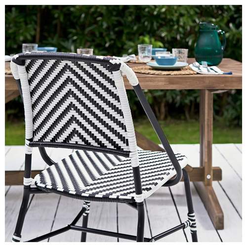 IKEA イケア チェア 室内/屋外用 ブラック/ホワイト m10503741 VASSHOLMEN ヴァスホルメン_3