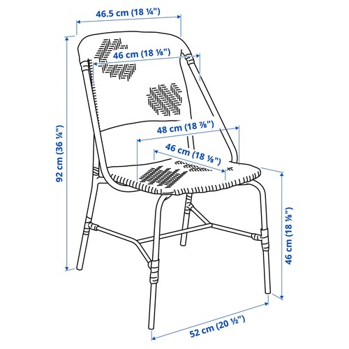 IKEA イケア チェア 室内/屋外用 ブラック/ホワイト m10503741 VASSHOLMEN ヴァスホルメン_7