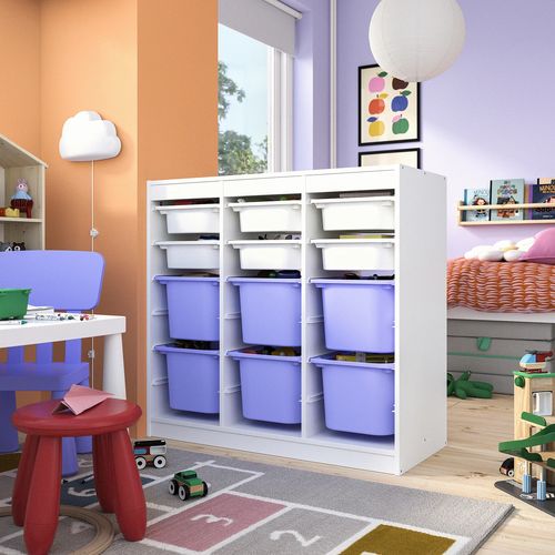 IKEA イケア 収納コンビネーション ルームディバイダ—/ホワイト ライラック 99x 44x95cm s89613124 TROFAST トロファスト_1