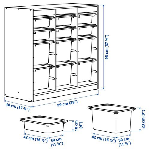 IKEA イケア 収納コンビネーション ルームディバイダ—/ホワイト ライラック 99x 44x95cm s89613124 TROFAST トロファスト_4