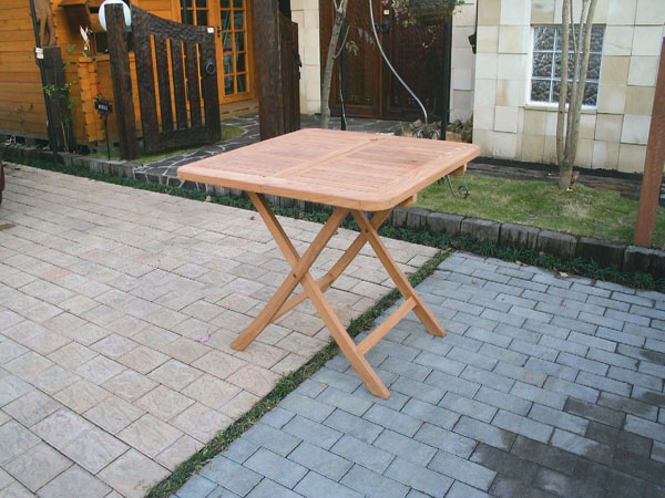 テーブル 折りたたみ 折り畳み おしゃれ 木 木製 スクエア ガーデンテーブル アウトドア チーク 完成品 屋外 屋内 無塗装の通販はau Pay マーケット Viewgarden