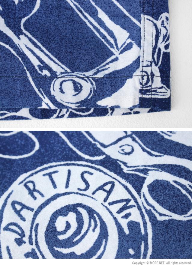 ステュディオ・ダルチザン STUDIO D'ARTISAN インディゴ抜染アロハシャツ 5722 メンズ 日本製 コットン 半袖_5