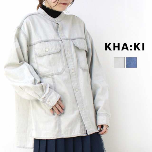 カーキ KHA:KI サイドスリットデニムジャケット MIL25HJK3234 トップス シャツ 長袖 羽織 ボタン レディースの通販は