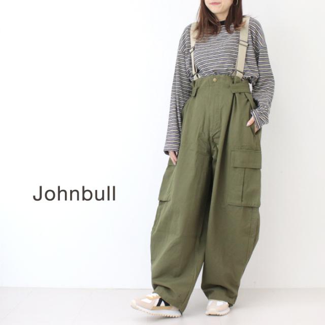 ジョンブル JOHNBULL ミリタリーサロペット JL253P09 ワイド カーゴパンツ サスペンダー レディース