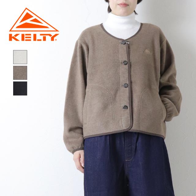 ケルティ KELTY パフリースカーディガン KE25212067 クルーネック ボタン ショート ジャケット 羽織 レディース