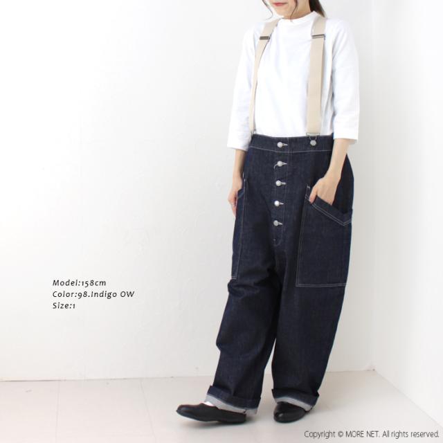 ハーベスティ HARVESTY 10ozノンフェイドデニムサスペンダーガーデンパンツ A12401 日本製 ワイド サロペット レディース メンズ_2