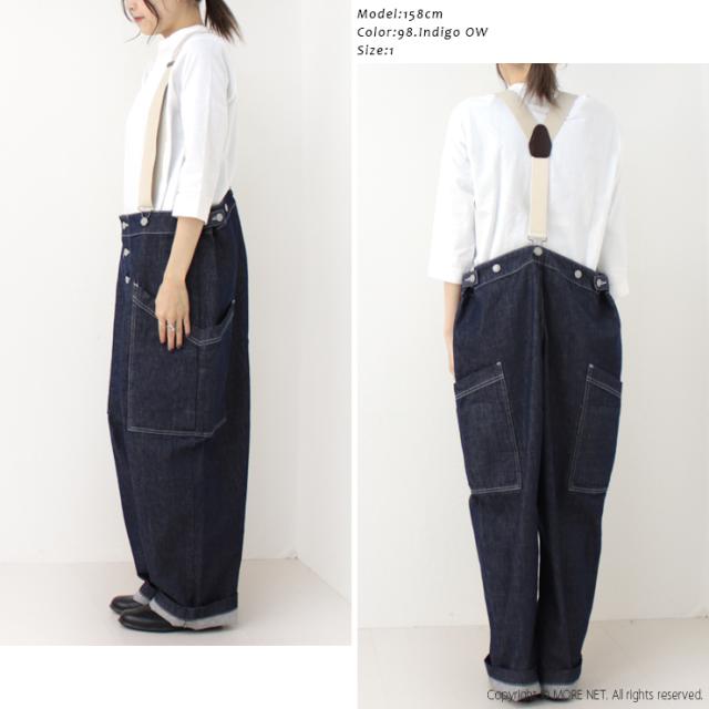 ハーベスティ HARVESTY 10ozノンフェイドデニムサスペンダーガーデンパンツ A12401 日本製 ワイド サロペット レディース メンズ_4