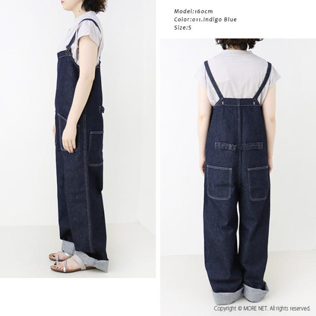 ジョンブル JOHNBULL デニムチューブサロペット AP370/JL251P35 オーバーオール ゆったり 無地 ロング丈 日本製 レディース_3