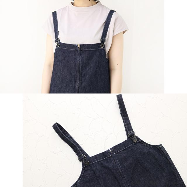 ジョンブル JOHNBULL デニムチューブサロペット AP370/JL251P35 オーバーオール ゆったり 無地 ロング丈 日本製 レディース_4