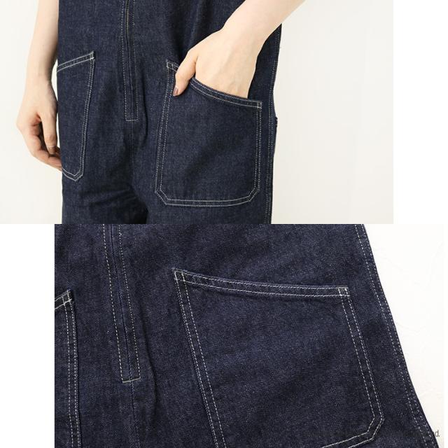 ジョンブル JOHNBULL デニムチューブサロペット AP370/JL251P35 オーバーオール ゆったり 無地 ロング丈 日本製 レディース_5