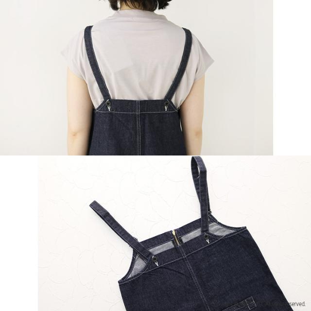 ジョンブル JOHNBULL デニムチューブサロペット AP370/JL251P35 オーバーオール ゆったり 無地 ロング丈 日本製 レディース_7