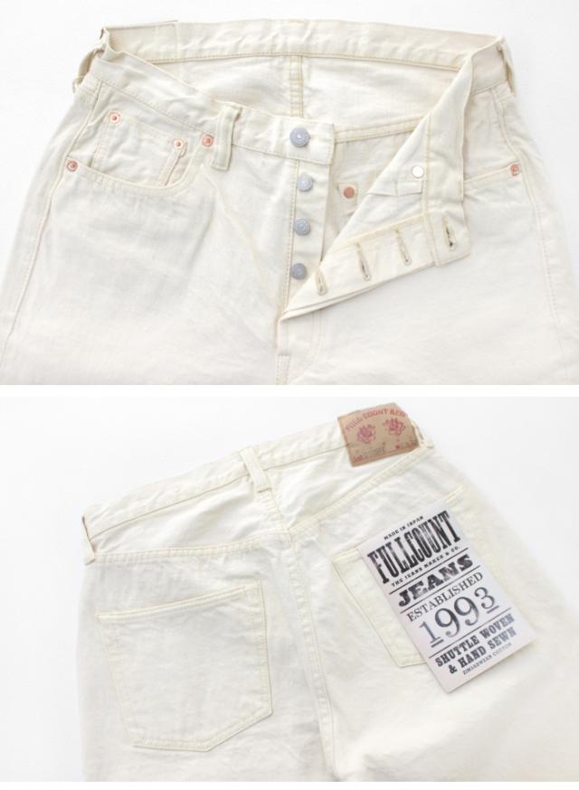 フルカウント FULLCOUNT ワイドエクリュセルヴィッチデニム 0105EC メンズ 日本製 13.7oz ホワイトジーンズ