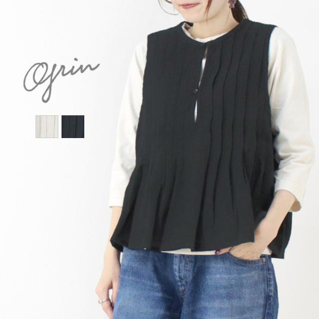 グリン grin コモドクロスチュチュベスト 8251V-001 トップス ノースリーブ 無地 日本製 レディースの通販は