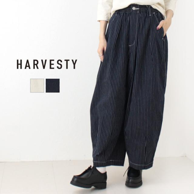 ハーベスティ HARVESTY ペンシルストライプサーカスパンツ A12504 ボトムス 総柄 ワイド 日本製 レディース メンズ 男女兼用