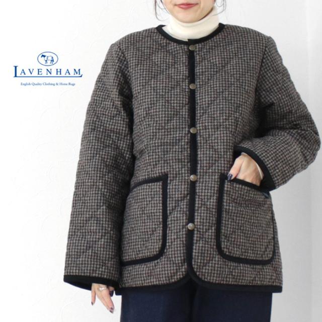 ラベンハム LAVENHAM コントラストコナードジャケット LV10133 アウター 中綿 キルティング 千鳥格子柄 レディース
