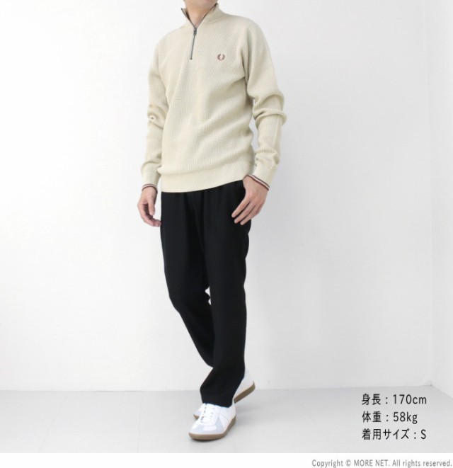 フレッドペリー FRED PERRY ワッフルステッチハーフジップジャンパー K8557 メンズ コットンニット