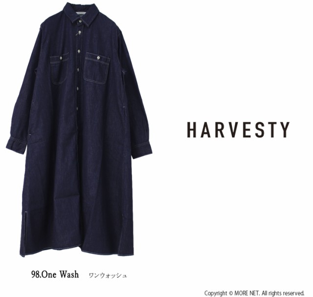 ハーベスティ HARVESTY 6ozデニムワークシャツワンピース A42310 長袖