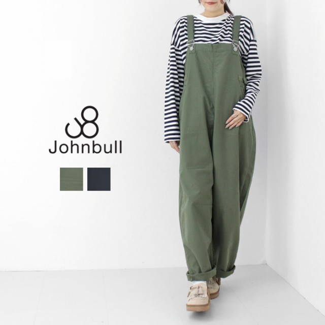 ジョンブル JOHNBULL バックサテンワークサロペット JL243P17 レディース 日本製 オーバーオール ロング丈 ワイド パンツ