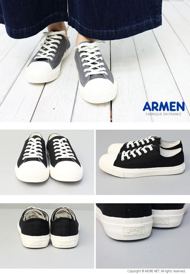 アーメン ARMEN ローカット スニーカー NAMC0701 ナチュラル 靴 シューズ 無地 キャンバス コットン レディース_2