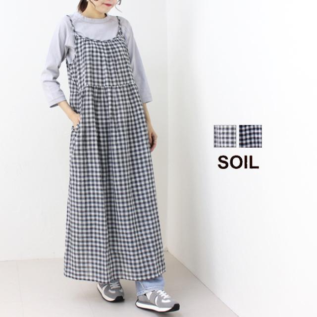 ソイル SOIL ファンシーギンガムチェック2WAYキャミソールドレス NSL24025  インド製 ワンピース レディースの通販は 14,399円