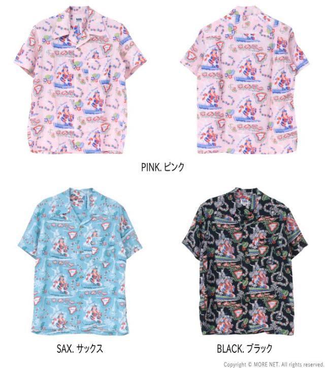 フェローズ PHERROW'S レーヨンハワイアンシャツ 25S-HAWAIIAN NAVY メンズ 日本製 アロハ 半袖