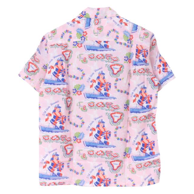 フェローズ PHERROW'S レーヨンハワイアンシャツ 25S-HAWAIIAN NAVY メンズ 日本製 アロハ 半袖