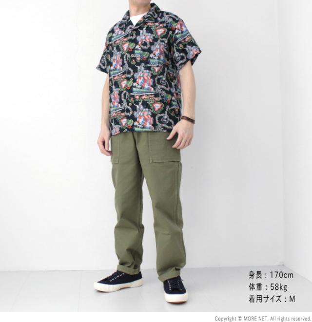 フェローズ PHERROW'S レーヨンハワイアンシャツ 25S-HAWAIIAN NAVY メンズ 日本製 アロハ 半袖