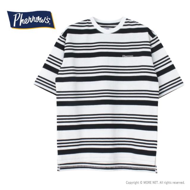 フェローズ PHERROW'S ビッグシルエット マルチボーダーTシャツ 25S-PBBT2 メンズ 半袖 ロゴ刺繍