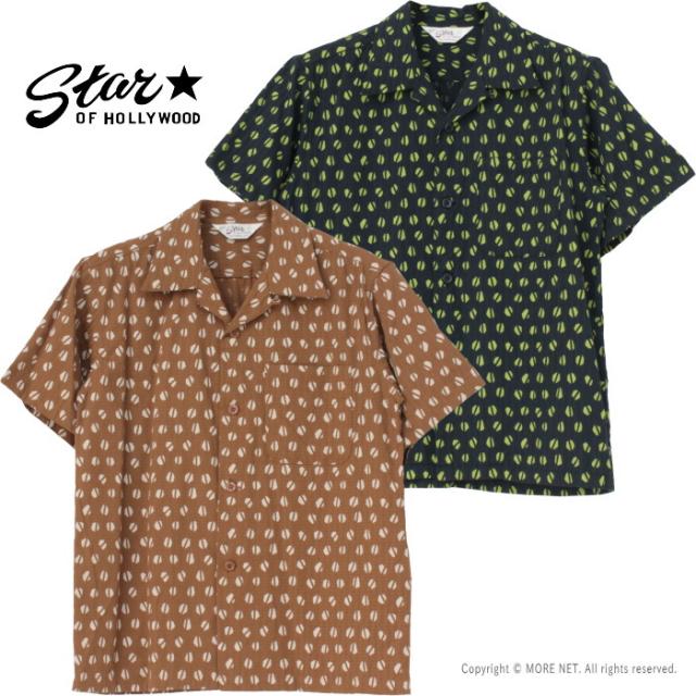 スターオブハリウッド STAR OF HOLLYWOOD ドビーコットンオープンシャツ SH39498 メンズ 日本製 半袖 BLUE MOUNTAIN アロハ