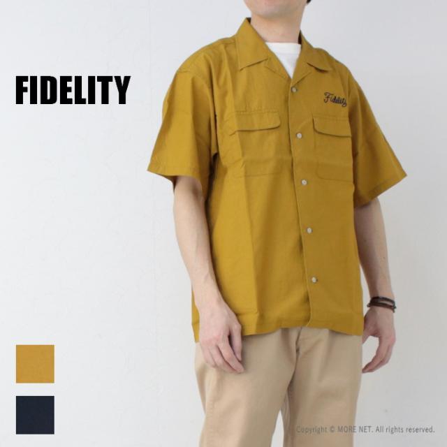 SALE セール/ フィデリティ FIDELITY ロゴエンブレム テンセルオープンカラーシャツ WO-25575002 メンズ 日本製 半袖 ワンポイント刺繍 開襟 /返品・交換不可