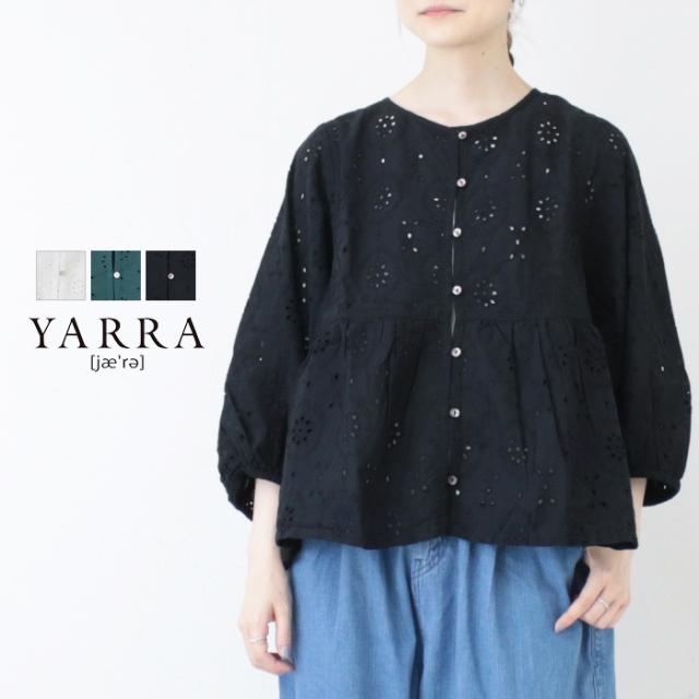 SALE セール/ ヤラ YARRA INDIAパイピングレースBL 1523-282 トップス ブラウス 無地 切替 カットワークレース インド製 レディース /返品・交換不可