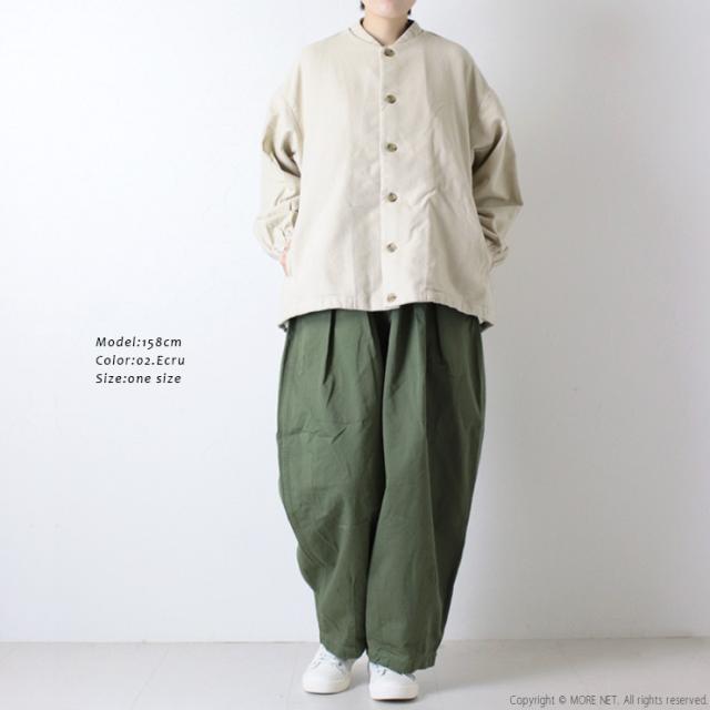 SALE セール/ プリット prit 甘撚ドビースエード起毛 ネルーカラー裾