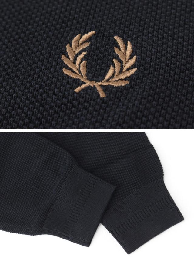 SALE セール/ フレッドペリー FRED PERRY ピケクルーネックニット K1309 メンズ コーマコットン 鹿の子 /返品・交換不可