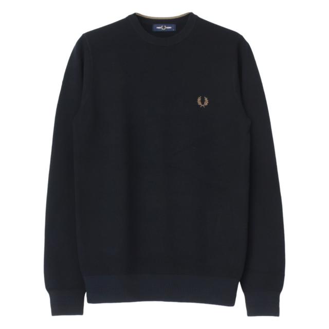 SALE セール/ フレッドペリー FRED PERRY ピケクルーネックニット K1309 メンズ コーマコットン 鹿の子 /返品・交換不可