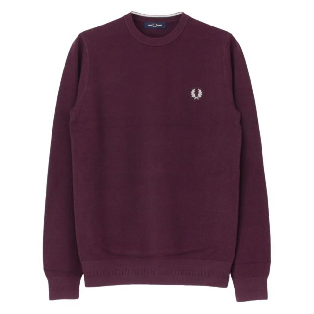 SALE セール/ フレッドペリー FRED PERRY ピケクルーネックニット K1309 メンズ コーマコットン 鹿の子 /返品・交換不可