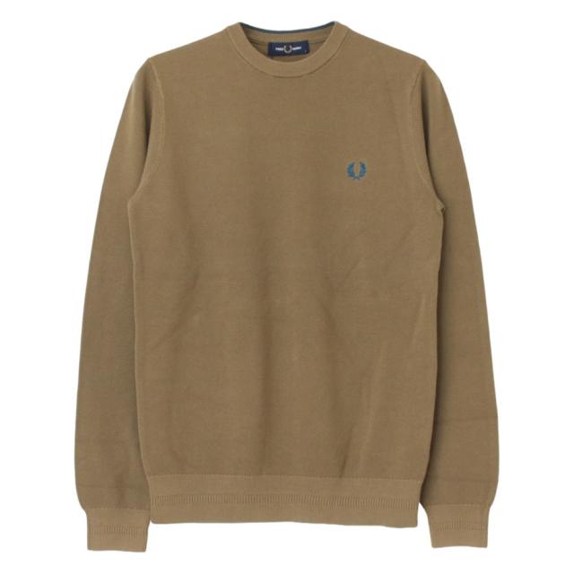 SALE セール/ フレッドペリー FRED PERRY ピケクルーネックニット K1309 メンズ コーマコットン 鹿の子 /返品・交換不可