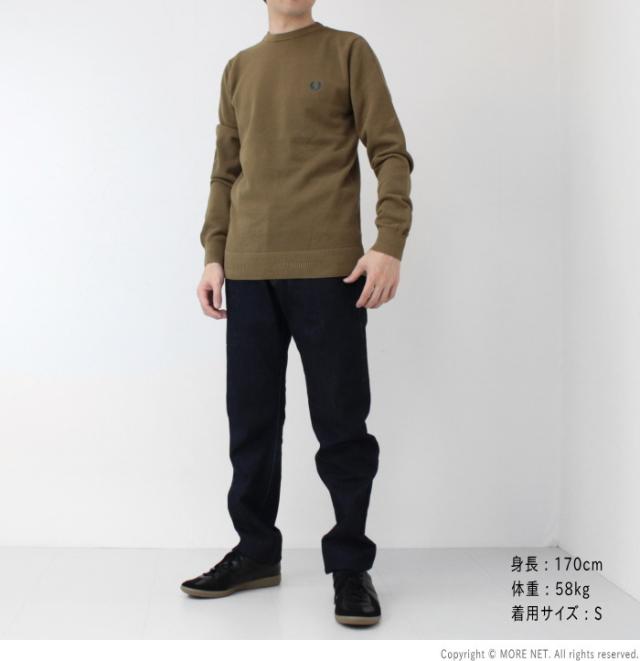 SALE セール/ フレッドペリー FRED PERRY ピケクルーネックニット K1309 メンズ コーマコットン 鹿の子 /返品・交換不可
