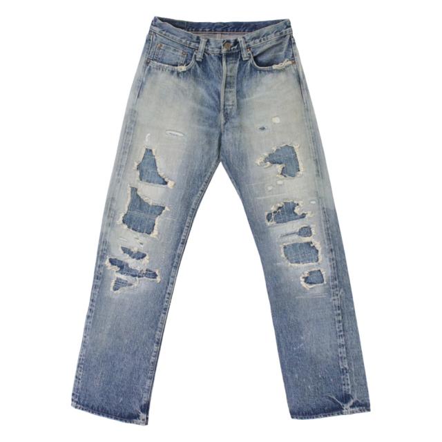 シュガーケーン SUGAR CANE 14.25oz レギュラーストレートジーンズ 1947 リメイクエイジドモデル SC41947SR  メンズ 日本製 ダメージ加工