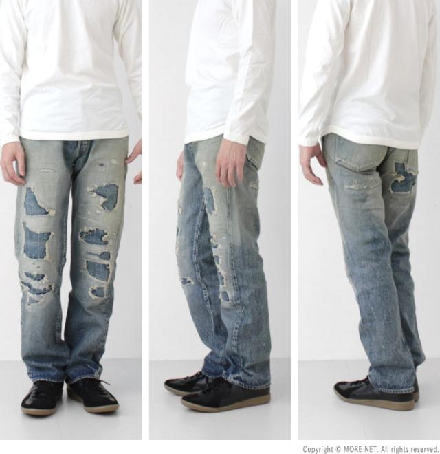 シュガーケーン SUGAR CANE 14.25oz レギュラーストレートジーンズ 1947 リメイクエイジドモデル SC41947SR  メンズ 日本製 ダメージ加工