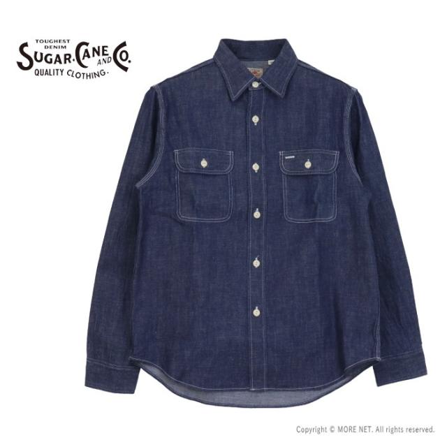 シュガーケーン SUGAR CANE ブルーデニムワークシャツ SC27852 メンズ 日本製 長袖 9oz